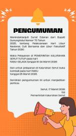 Pengumuman Libur Hari Raya Idul Fitri 